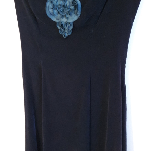 Dark Green Velvet Cocktail Dress Vintage 90's Y2K - Picture 8 of 15